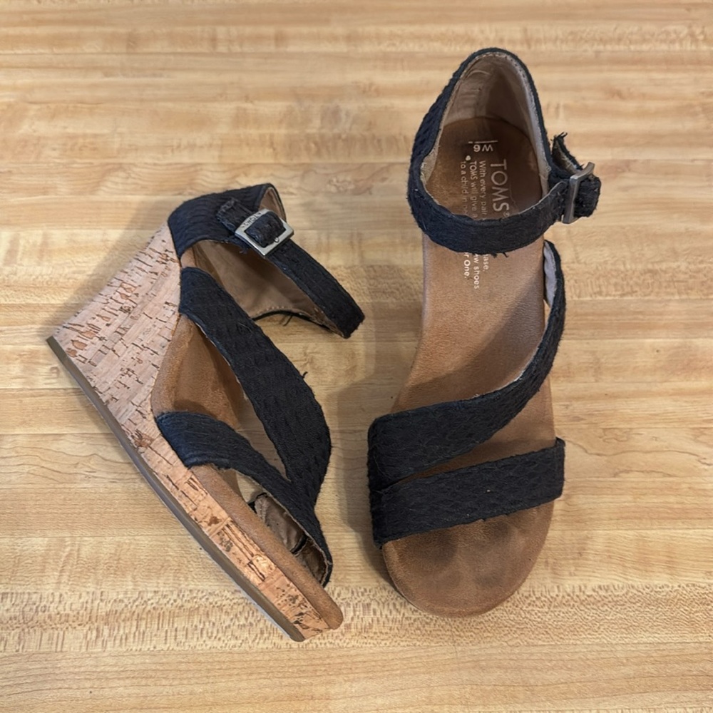 Clarissa Toms Wedge Sandals
